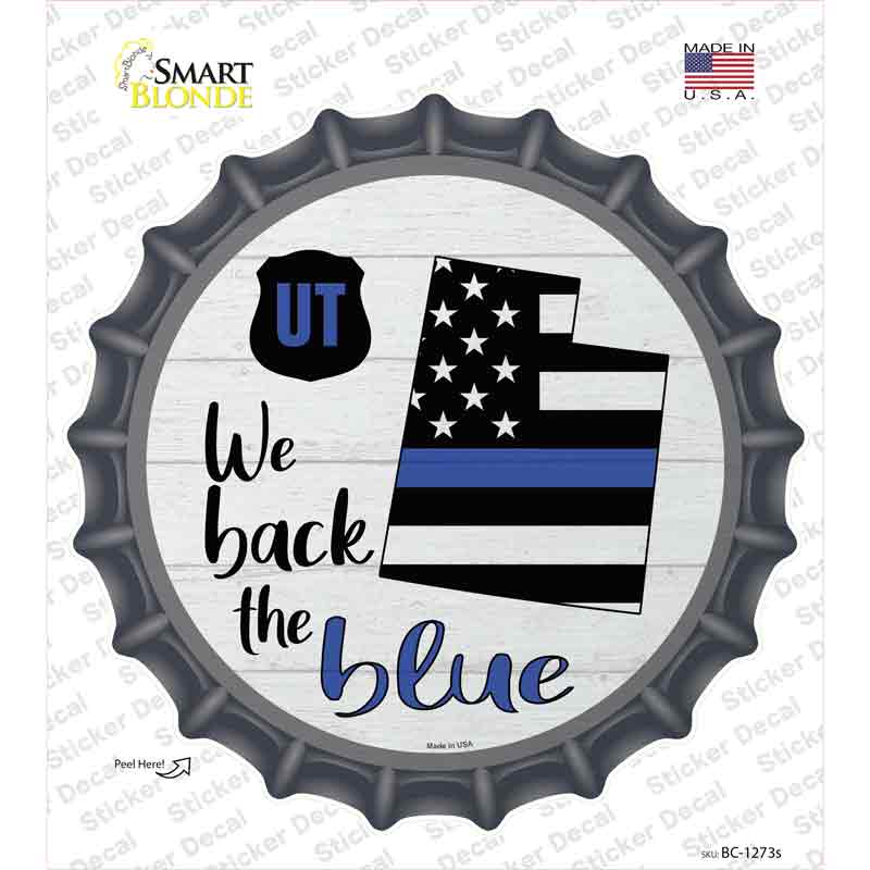 Utah Back The Blue Novelty Bottle Cap Sticker Decal