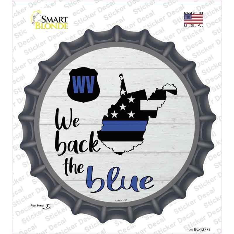 West Virginia Back The Blue Novelty Bottle Cap Sticker Decal