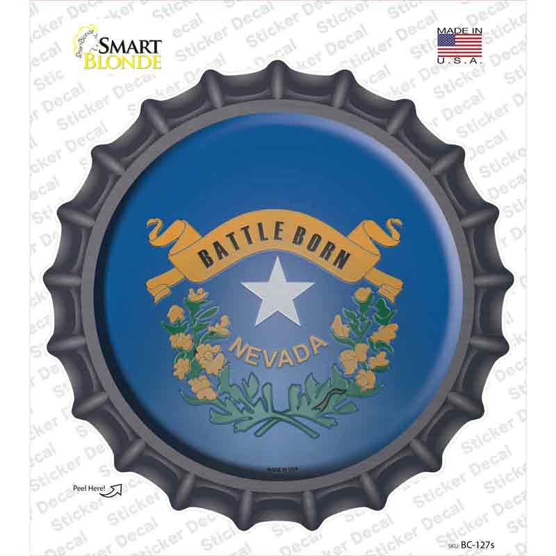 Nevada State Flag Novelty Bottle Cap Sticker Decal