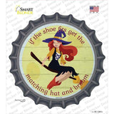 Matching Hat and Broom Girl Novelty Bottle Cap Sticker Decal