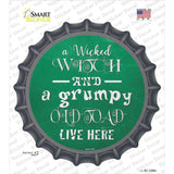 Wicked Witch and Grumpy Toad Novelty Bottle Cap Sticker Decal