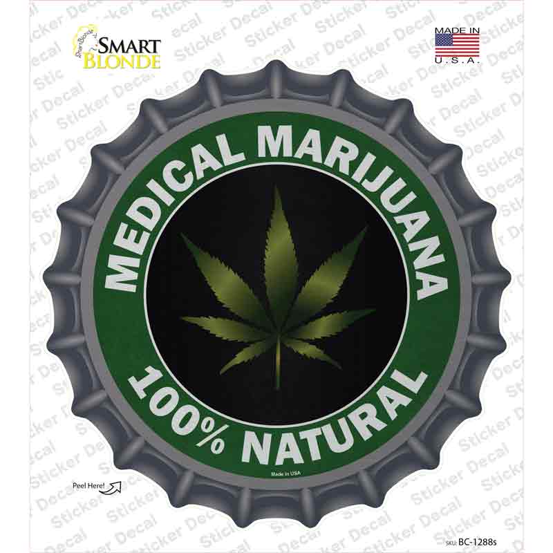 Medical Marijuana Novelty Bottle Cap Sticker Decal