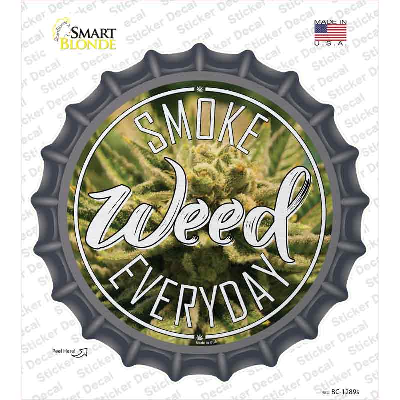 Smoke Weed Everyday Novelty Bottle Cap Sticker Decal