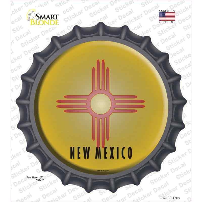 New Mexico State Flag Novelty Bottle Cap Sticker Decal