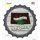 Lets Get High In North Dakota Novelty Bottle Cap Sticker Decal