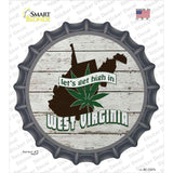 Lets Get High In West Virginia Novelty Bottle Cap Sticker Decal