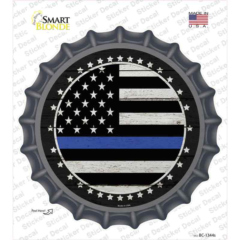 Blue Line Novelty Bottle Cap Sticker Decal