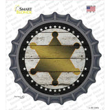Sheriff Star Novelty Bottle Cap Sticker Decal