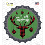 Merry Christmas Reindeer Novelty Bottle Cap Sticker Decal