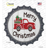 Merry Christmas Present Truck Novelty Bottle Cap Sticker Decal