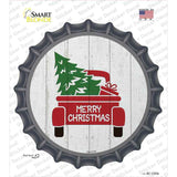 Christmas Tree In Truck Bed Novelty Bottle Cap Sticker Decal