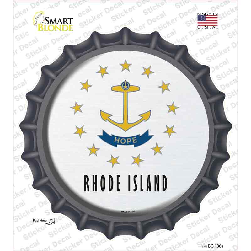 Rhode Island State Flag Novelty Bottle Cap Sticker Decal