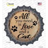 Love and a Cat Novelty Bottle Cap Sticker Decal