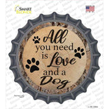 Love and a Dog Novelty Bottle Cap Sticker Decal