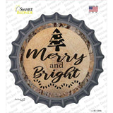 Merry and Bright Novelty Bottle Cap Sticker Decal
