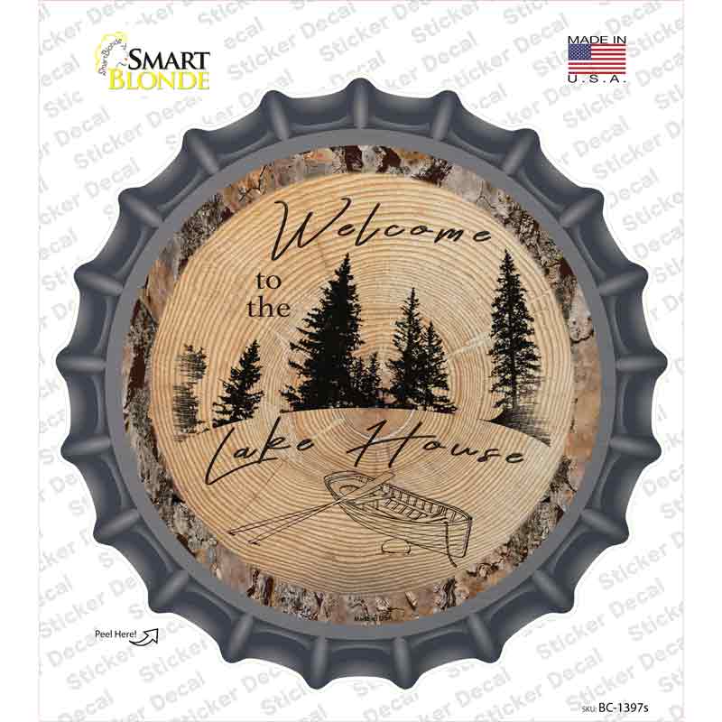 Welcome to the Lake House Novelty Bottle Cap Sticker Decal