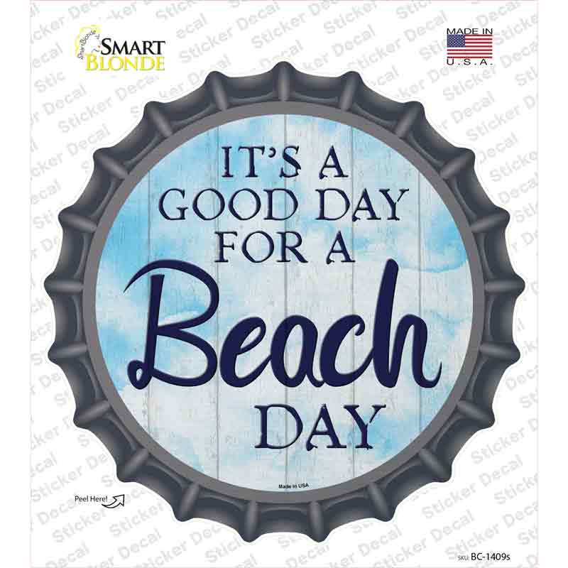 Beach Day Novelty Bottle Cap Sticker Decal