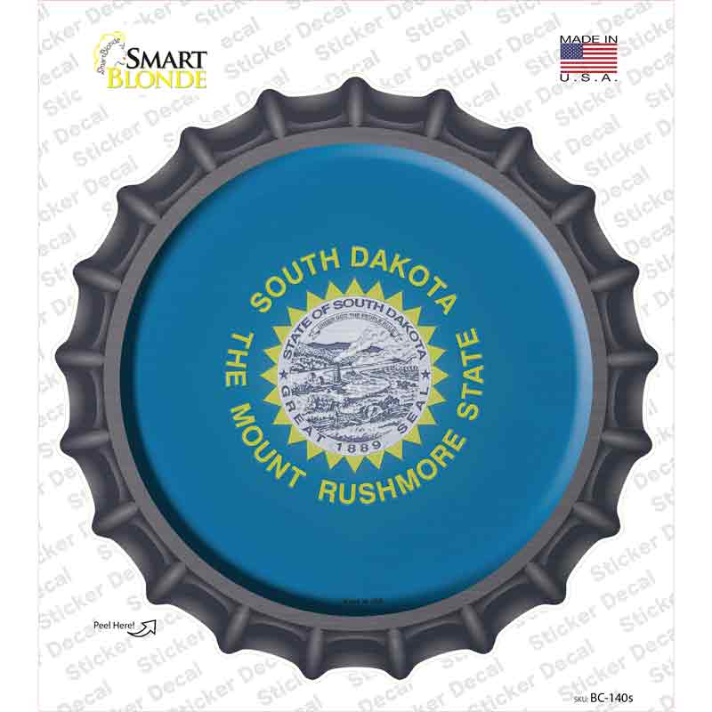 South Dakota State Flag Novelty Bottle Cap Sticker Decal