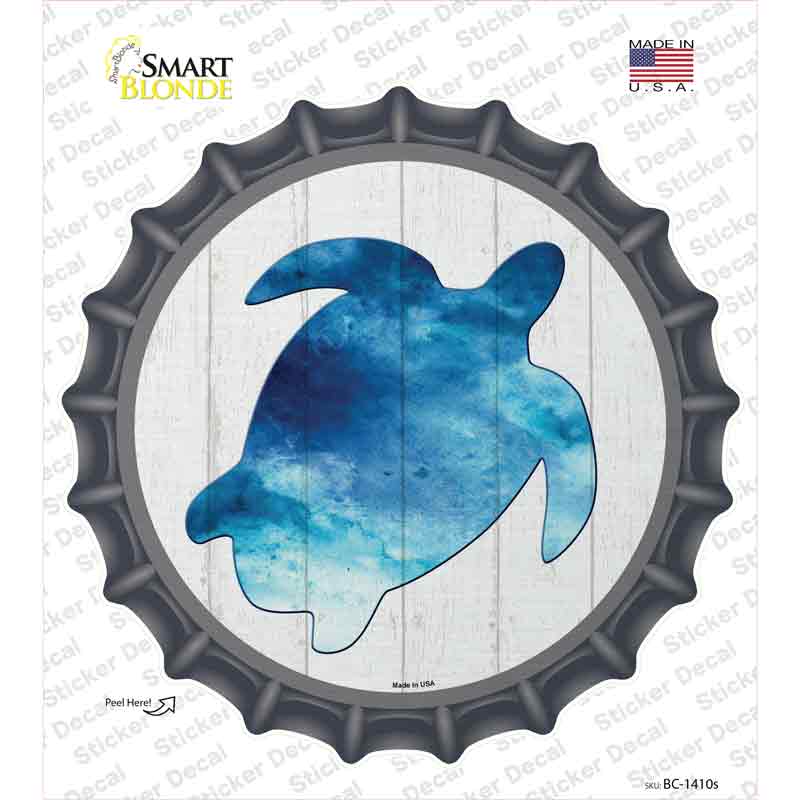 Seaturtle Silhouette Novelty Bottle Cap Sticker Decal