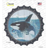 Whale Out of Water Novelty Bottle Cap Sticker Decal