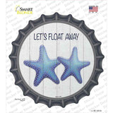 Lets Float Away Novelty Bottle Cap Sticker Decal