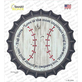 Love and Baseball Novelty Bottle Cap Sticker Decal