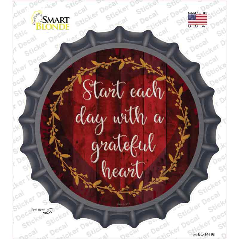 Grateful Heart Novelty Bottle Cap Sticker Decal