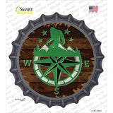 Sasquatch Compass Novelty Bottle Cap Sticker Decal