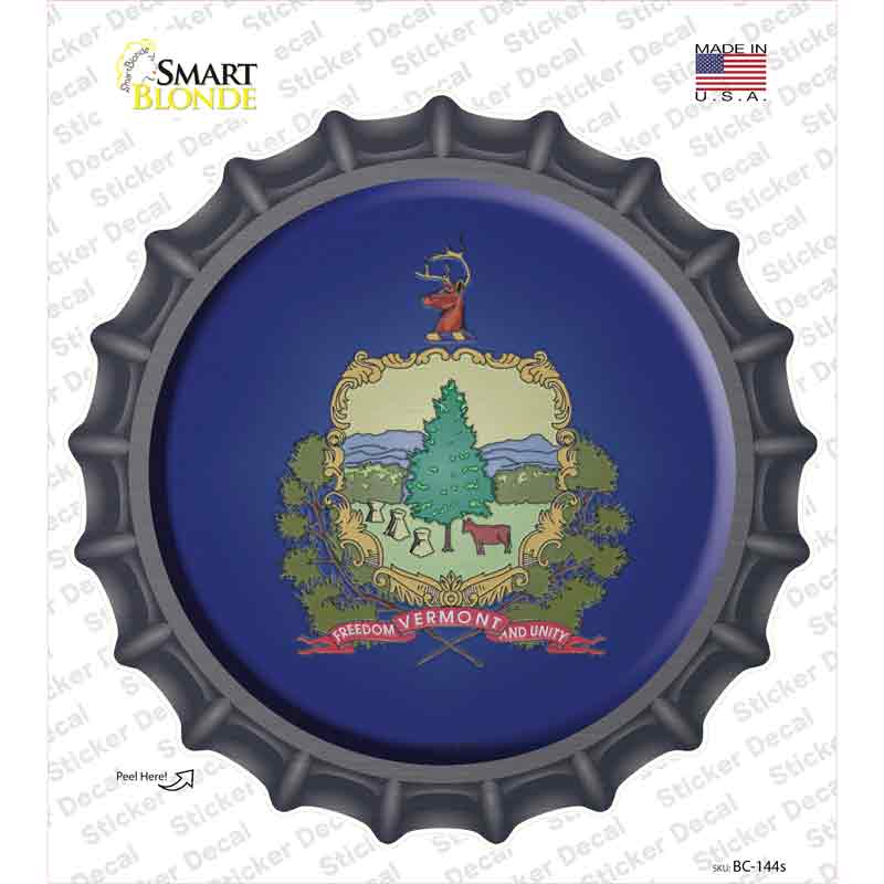 Vermont State Flag Novelty Bottle Cap Sticker Decal