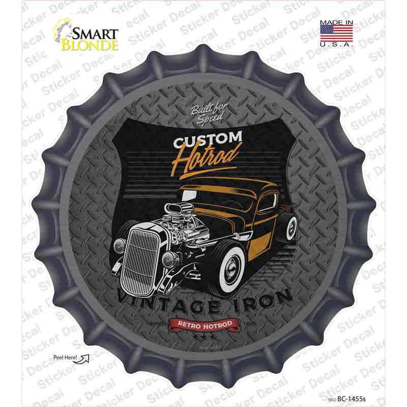 Custom Retro Hotrod Novelty Bottle Cap Sticker Decal