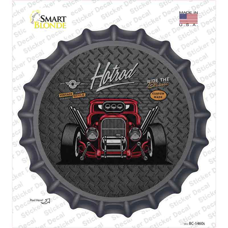 Ride the Classic Red Hotrod Novelty Bottle Cap Sticker Decal
