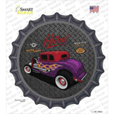 Purple Flame Hotrod Novelty Bottle Cap Sticker Decal