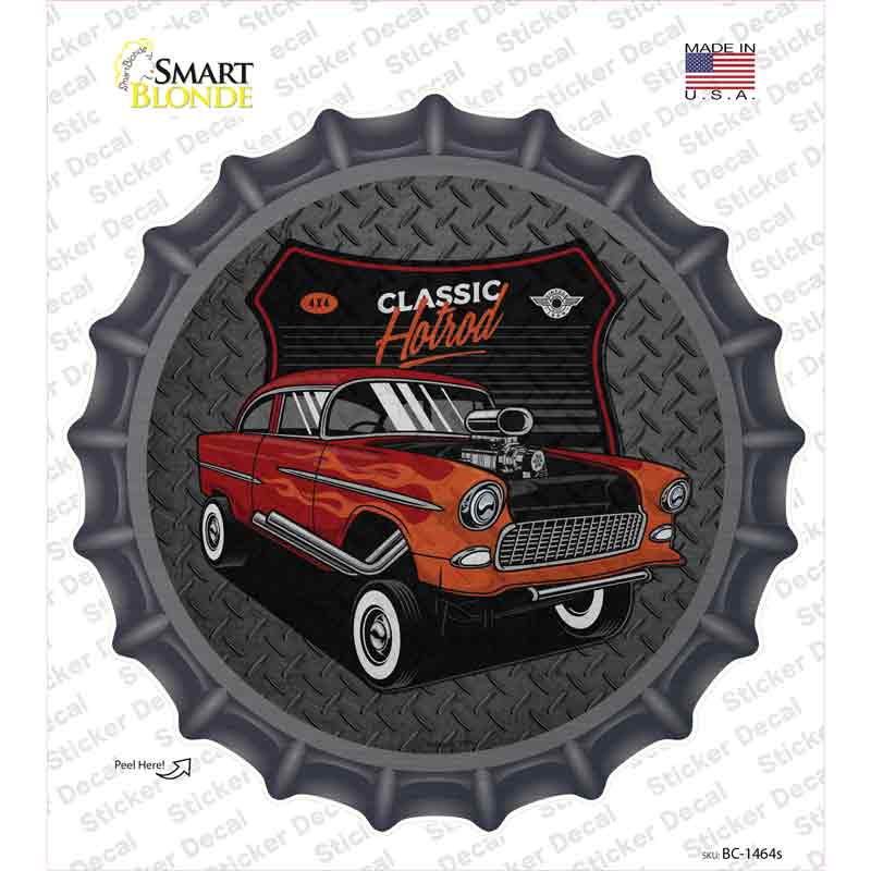 Lifted Orange Hotrod Novelty Bottle Cap Sticker Decal