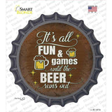 Beer Runs Out Novelty Bottle Cap Sticker Decal