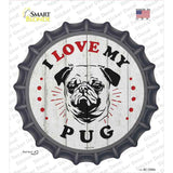I Love My Pug Novelty Bottle Cap Sticker Decal