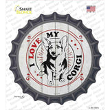 I Love My Corgi Novelty Bottle Cap Sticker Decal