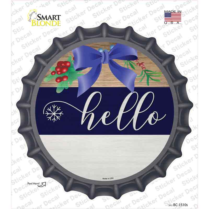 Hello Bow Novelty Bottle Cap Sticker Decal
