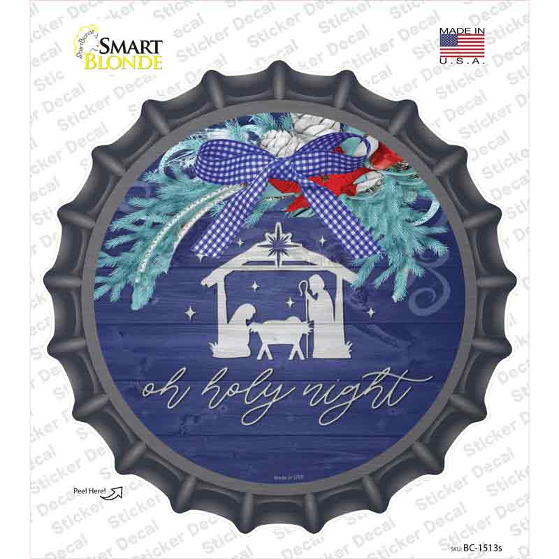 Oh Holy Night Manger Novelty Bottle Cap Sticker Decal