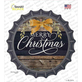 Merry Christmas Yellow Bow Novelty Bottle Cap Sticker Decal