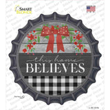 This Home Believes Plaid Novelty Bottle Cap Sticker Decal