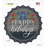 Happy Holidays Bow Novelty Bottle Cap Sticker Decal