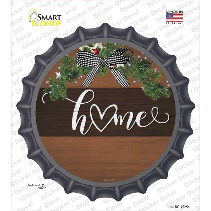 Home Bow Wreath Novelty Bottle Cap Sticker Decal