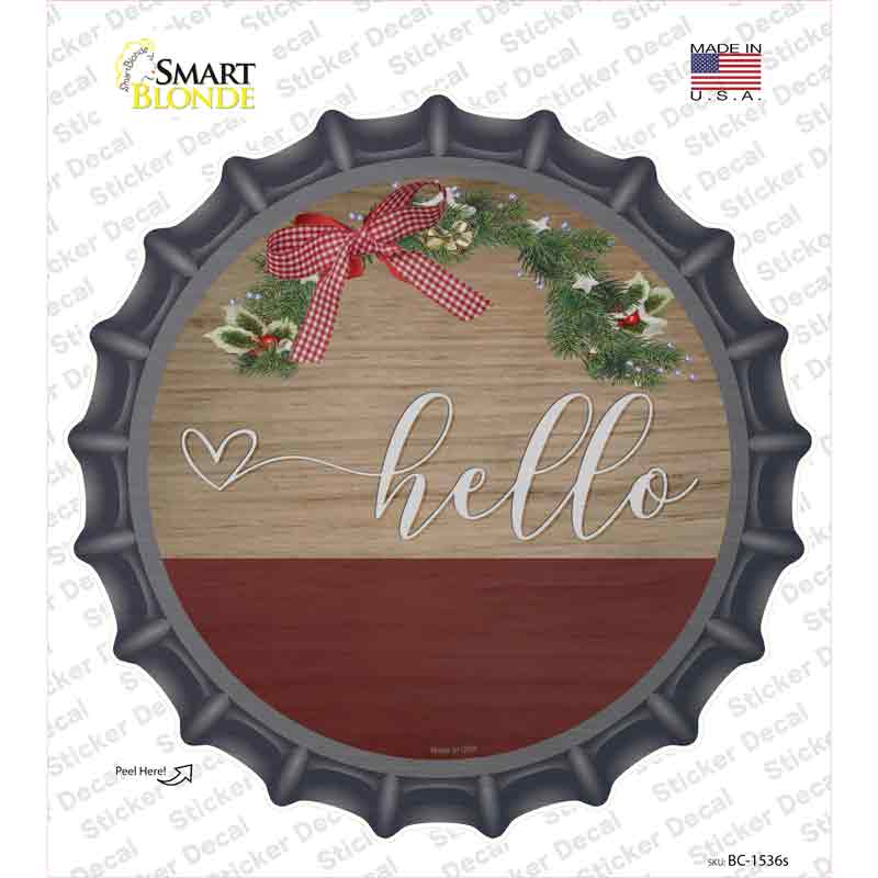 Heart Hello Novelty Bottle Cap Sticker Decal