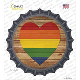 Heart Rainbow Novelty Bottle Cap Sticker Decal