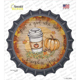Pumpkin and Latte Novelty Bottle Cap Sticker Decal