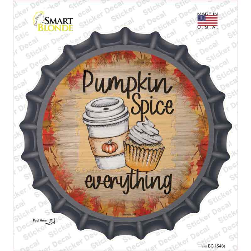 Pumpkin Spice Nice Novelty Bottle Cap Sticker Decal
