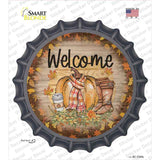Welcome Pumpkin Novelty Bottle Cap Sticker Decal