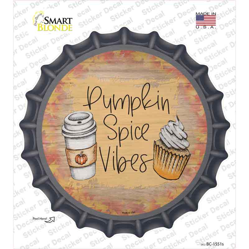 Pumpkin Spice Vibes Novelty Bottle Cap Sticker Decal