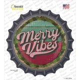 Merry Vibes Green Novelty Bottle Cap Sticker Decal