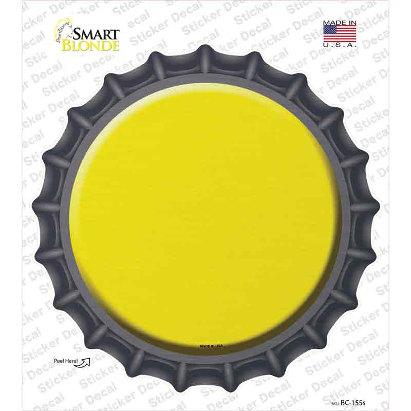 Yellow Novelty Bottle Cap Sticker Decal